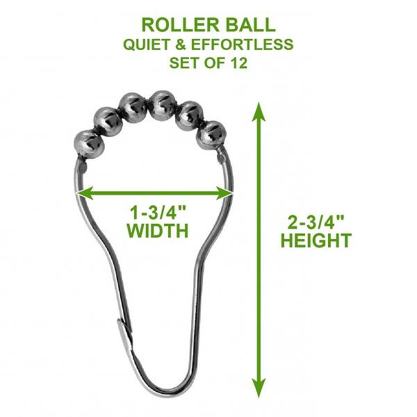 Solid Brass Shower Curtain Hooks Ball Ring Roller 30 In Set Renovators